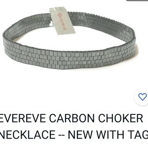 Black carbon metal necklace